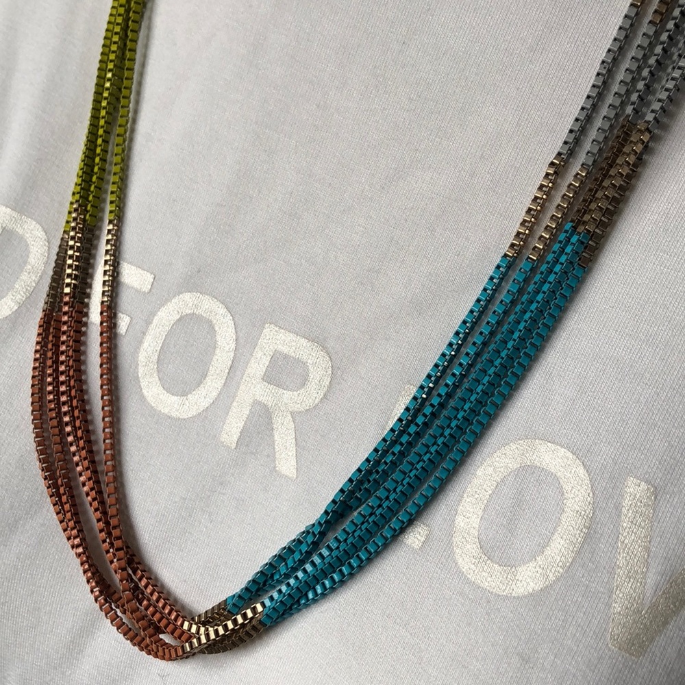4/$25🛍 Multi Color Layered Statement Necklace - Picture 3 of 7